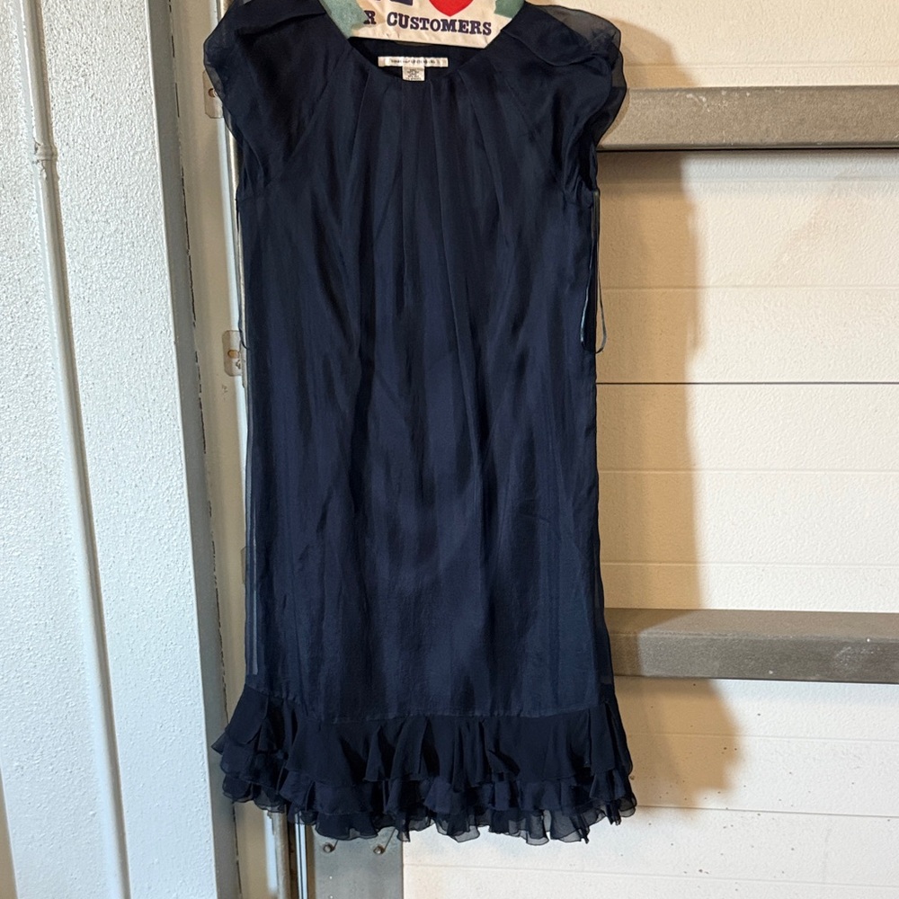 Diane Von Furstenberg Midnight Blue Ruffle Dress